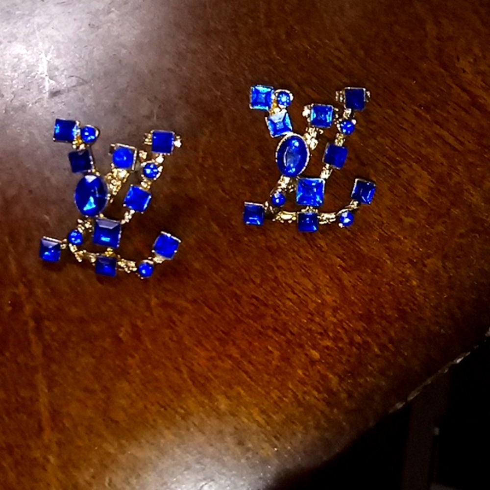 Royal blue and gold studs